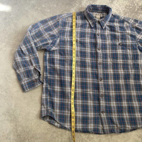 Duluth Trading Shirt Mens Sz xl blue‎ Gray Plaid Long Sleeve Collared Flannel - Picture 6 of 11